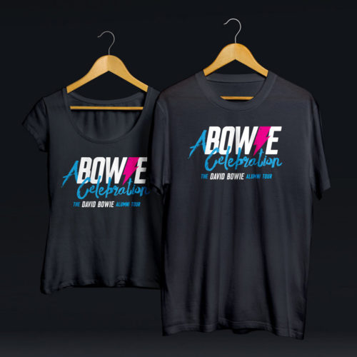 A Bowie Celebration logo on t-shirts